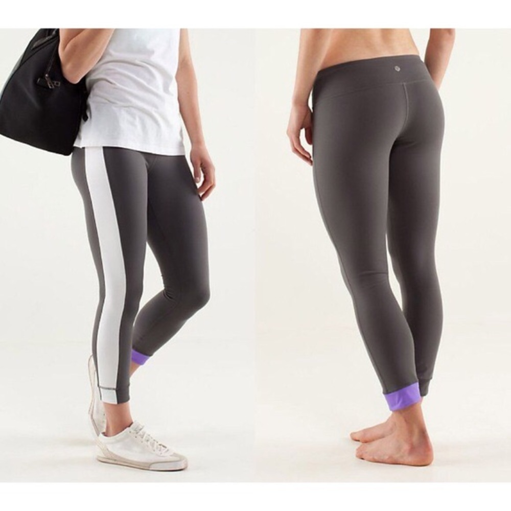 Lululemon Amped Crop Soot Light/White/Power Purple